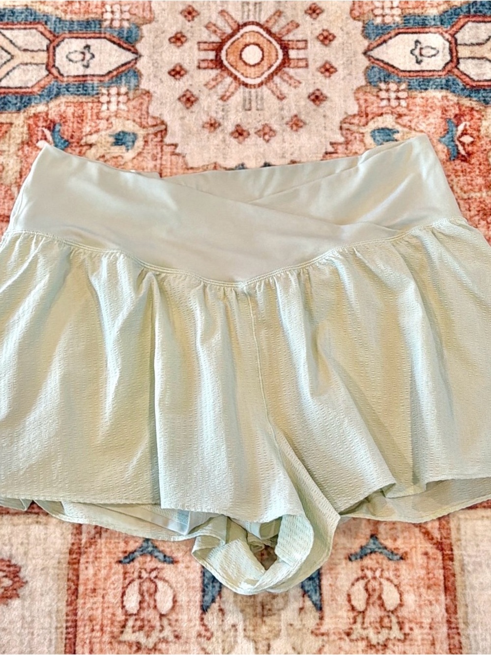 Aerie Crossover Seersucker Flowy Shorts - Picture 2 of 3